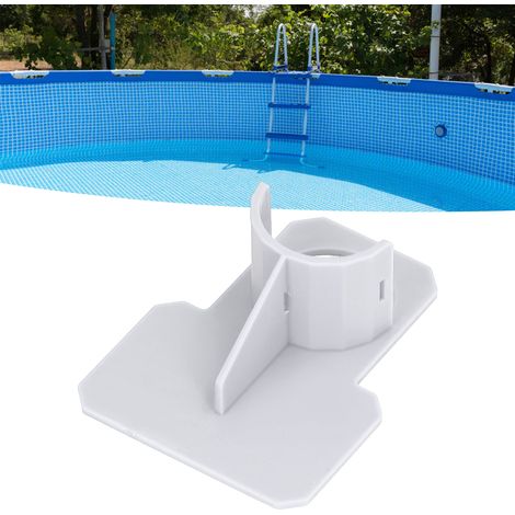 Schlauchhalterungen für Außenpools – Pumpenstabilisierungsset mit Kabeln und Klebstoff, graues ABS (10 x 8 cm, Öffnung 3,8 cm)