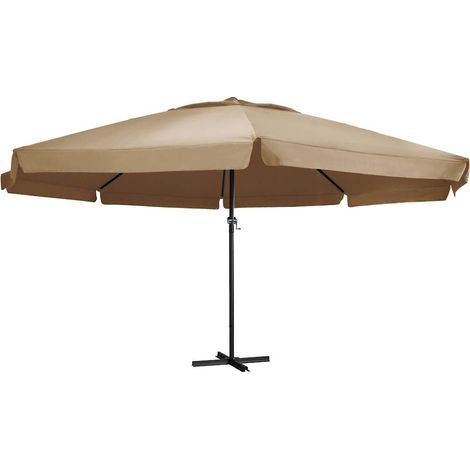 Garden Parasol with Aluminium Pole 600 cm Taupe vidaXL