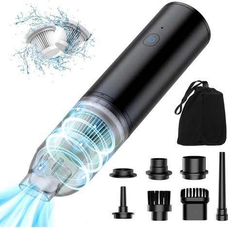 Aumotop Aspirateur à Main Puissant 8000PA Aspirateur Voiture 100W Aspirateur sans Fil 7 in 1 Multifonction Aspirateur pour Maison, Dépoussiéreur, Pompe à Air, Sac Aspirateur, Filtre HEPA et LED (1/5)