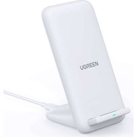 Ugreen 15W Wireless Charger Stand Schnell-Ladegerät Kabellos für Smartphones, weiß