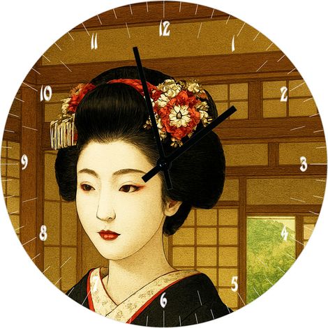Horloge geisha en verre 29 cm (1/2)
