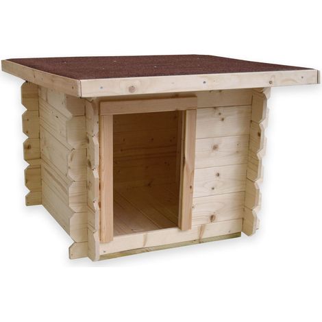 Cuccia per Cani da Esterno 77x60xh64 cm Laila in Legno Naturale (1/3)