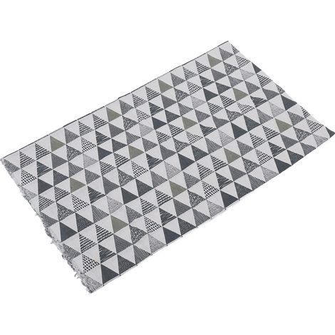 nappe en lin imprimé géométrique à triangles triangulaires, mélange de pur coton et de lin, tissu pour canapé