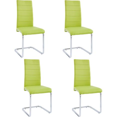 Adora-Pack de 4 chaises en chrome vert (1/2)
