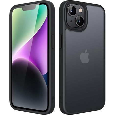 Handyhülle iPhone14 6,1 Zoll Stoßfest Militärstandard Matt Schwarz (1/5)