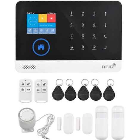 Einbruchmeldeanlage für die Sicherheit Ihres Zuhauses: WLAN 433 MHz + GSM-Funkalarm, Tuya Smart App, kompatibel mit amerikanischen Steckdosen. (1/5)