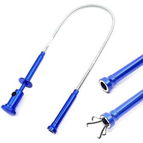 Aimant Ramasser, Outil Flexible Grabber Reacher Magnétique Longue Ressort Grip 4 Griffe avec Lumière LED pour Jardin Maison Toilette Gadget Égout Nettoyage Nettoyage Outils (1/5)