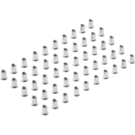 Draper M8x50 Zinc-Plated Threaded Insert Rivet Nut (Rivnut) - Heavy-Duty Threaded Insert for Metal and Plastic Applications
