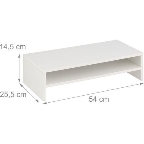 Supporto per monitor ergonomico moderno scrivania 40 x 20 x 10 cm crea spazio di archiviazione in legno bianco 130013858