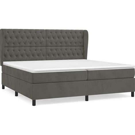 Maison Exclusive - Boxspringbett mit Matratze Dunkelgrau 200x200 (1/5)