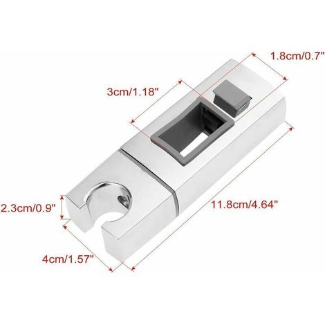 Support de douche à rail coulissant 15x30mm rectangulaire carré remplaçable support de douche à main ABS Chrome support de pommeau de douche pour salle de bain (1/4)