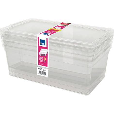Contenitori multibox multiuso per alimenti in plastica trasparente C Box set 3 pezzi