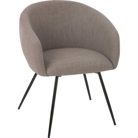 Chaise design taupe en métal et mousse confort moderne - Taupe gris élégant (1/5)