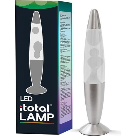 Lampe à lave LED avec résistance chauffe cire, sans ampoule (VERT, BASE ARGENT, CIRE BLANCHE)