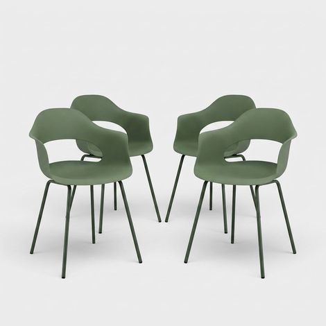Set di 4 sedie da salotto stile moderno Aurelia - Verde