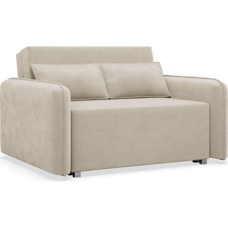 Selsey Duelia – Schlafsofa 2-Sitzer mit Bettkasten, Chenille hydrophob, Beige