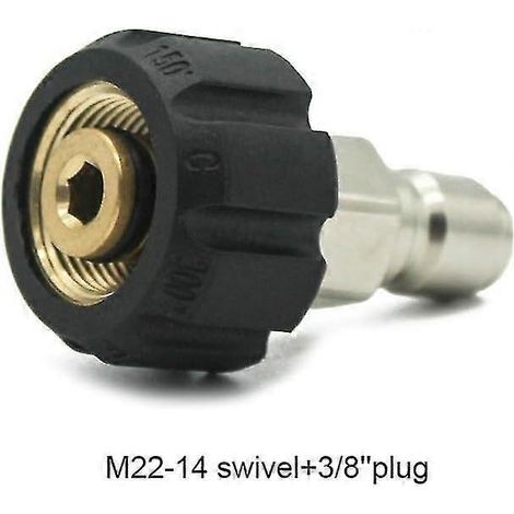 KINZON Nettoyeur haute pression Twist Connect M22 14 mm X 3/8" Bouchon dconnexion rapide Raccord en laiton haute pression Mamelon coupleur rapide, 5 (1/2)
