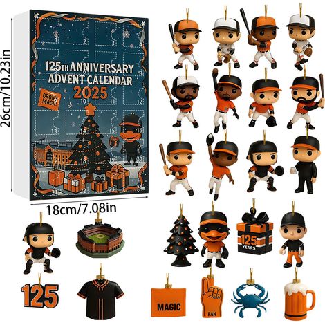 Pendentif acrylique commémoratif du 125e anniversaire des Orioles de Baltimore (boîte surprise) - Pendentif plat en acrylique