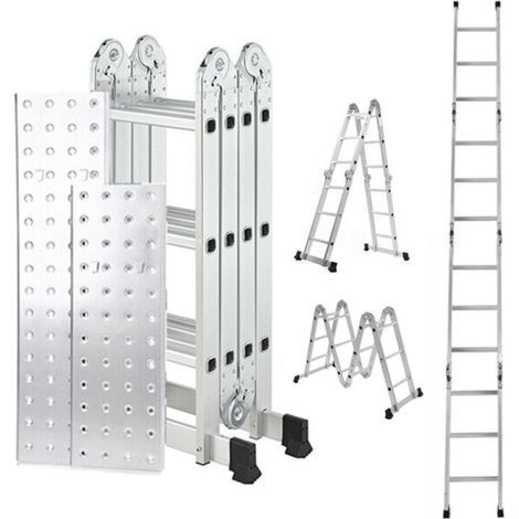 3.46m Lightweight Aluminium Folding Multi-position Work Platform Ladder (1/5)
