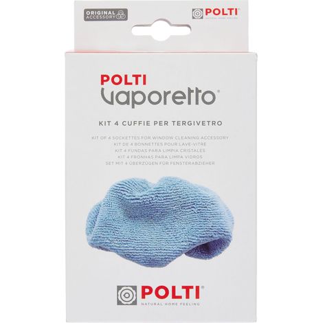 Polti PAEU0396 Kit 4 Cuffie per Accessorio Tergivetro di Polti Vaporetto Style, Azzurro (1/5)