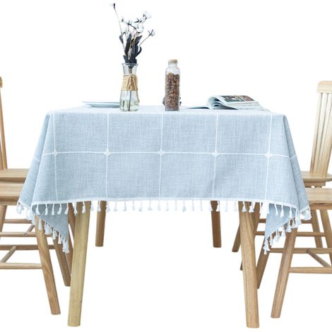 Tablecloth - Cotton Linen - 140 x 140 cm - Square - For Dining Table Kitchen Party Holiday Buffet - 1 Piece (1/5)