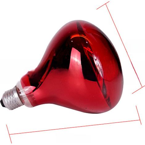 Irovami Ampoule infrarouge pour physiothérapie, lampe de cuisson 275 W, lampe rouge 150 W, ampoule infrarouge lointaine pour salon de beauté (hauteur 165 mm, diamètre 125 mm, 150 W) (1/5)