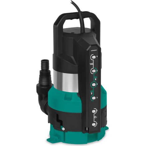 VONROC Pompe à eau submersible 2 en 1 VONROC 850 W – Eau claire & eaux usées – Débit 20 000 l/h – Capteur automatique (1/5)