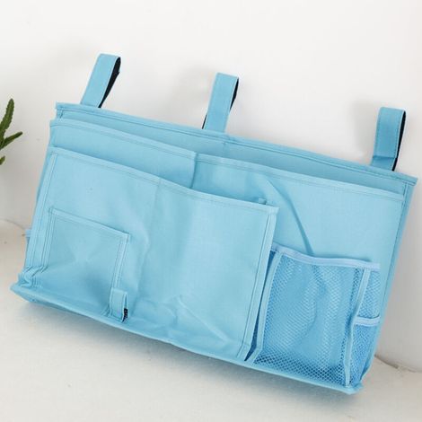 Support de rangement pour lit superposé Support de chevet suspendu pour étudiants du Collège Chariot de panier de lit multi-poches (bleu)