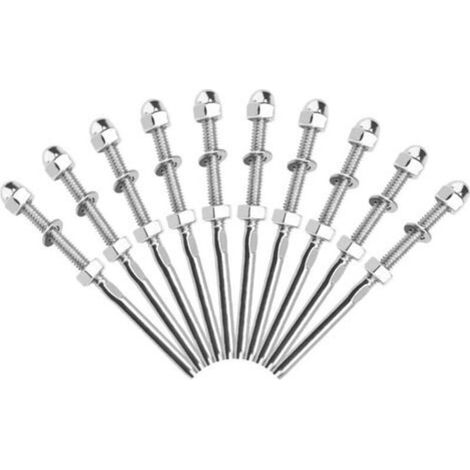 Largeight – Lot de 10 tendeurs de câbles inox T316 pour garde-corps – 1/8 pouce – Installation rapide – Résistants à la corrosion et à l'eau (1/5)