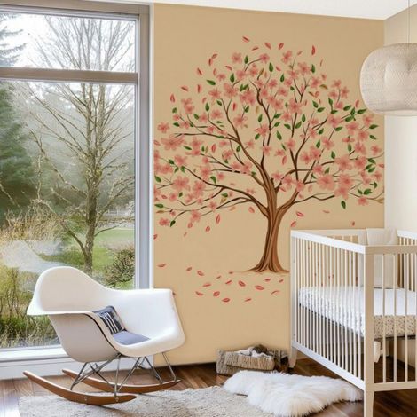 Stickers Muraux Les feuilles du pêcher tombent - Autocollants muraux pour décoration murale,chambre à coucher,d'enfant,salon (1/5)