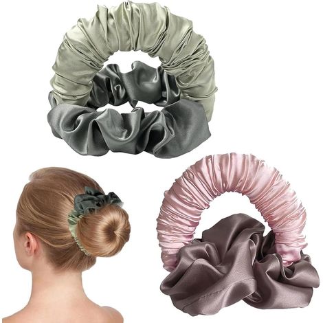 Lot de 2 - Boucles sans chaleur - Fer à friser - Rouleaux - Chouchou souple pour des boucles de nuit - Pour cheveux longs et mi-longs - Fer à friser sans chaleur - Chouchou de nuit en satin - Accessoi (1/5)