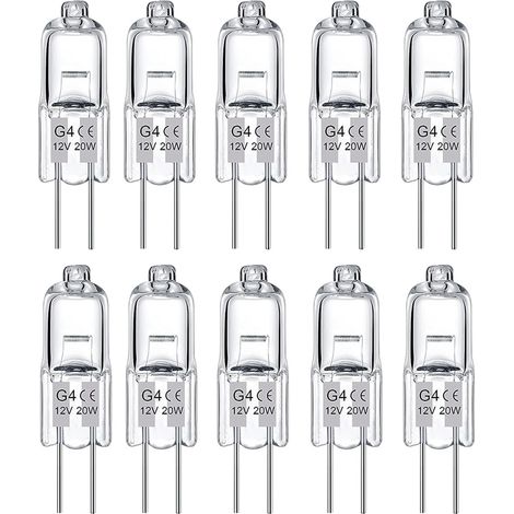 10X Ampoule G4 halogène 20W 20 Watte 2700K Blanc Chaud blanc (1/5)