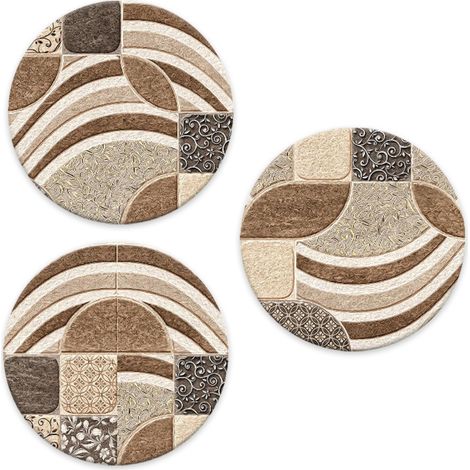 Lupia - SOTTOTUTTO Rotondo Collezione LEAVES TILES Set assortito Sottobicchiere, Sottopiatto o Sottopentola, segnaposto, bomboniera in legno decorato con stampa 48 pz Ø 20 cm sotto piatto, pentola