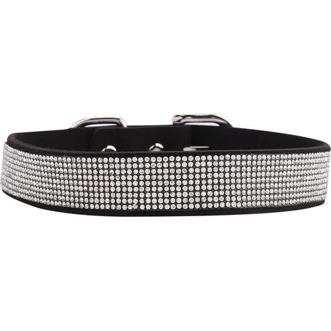Strapazierfähiges und bequemes Halsband für Hunde und Welpen, verziert mit Strasssteinen (M) (1/5)
