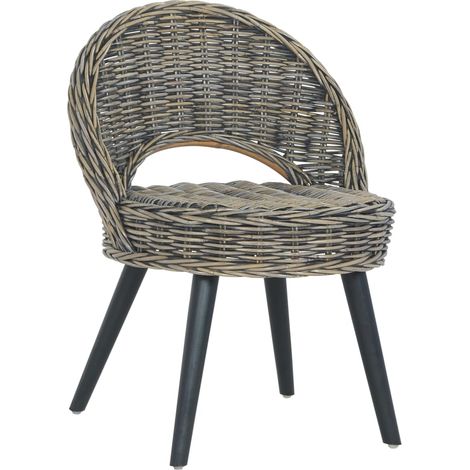 vidaXL Poltrona in Rattan Kubu Nero (1/5)