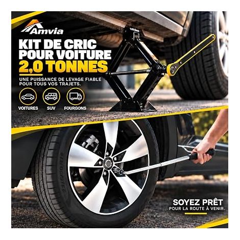 Kit Cric Voiture 2 T Cric Portable Universel pour SUV et Voitures (1/4)
