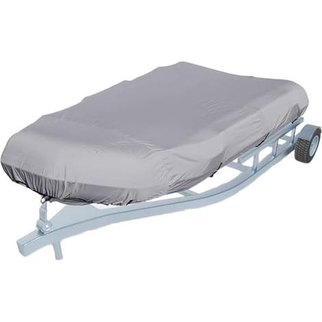 Housse de bateau gonflable imperméable Oxford 210D résistante aux UV et à la poussière, housse de bateau à moteur avec ourlet élastique pour jet ski et bateau en caoutchouc, résistante au (1/5)