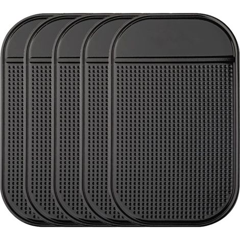 Tapis Anti-Dérapant - En Gel De Silice - Pour Tableau De Bord Voiture - Pour Détecteur De Radar Téléphone Clés Miroirs Tableaux Blancs Métaux - Lot De 5 (1/5)