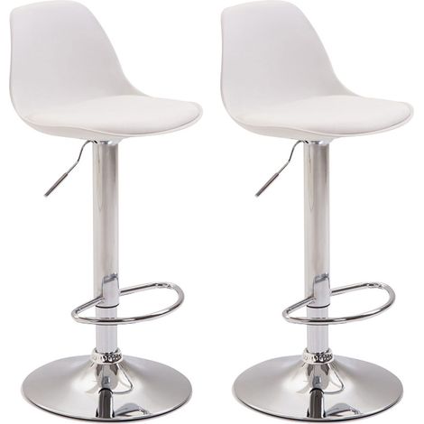 2er Set Barhocker Kiel Kunststoff chrom weiß (1/4)