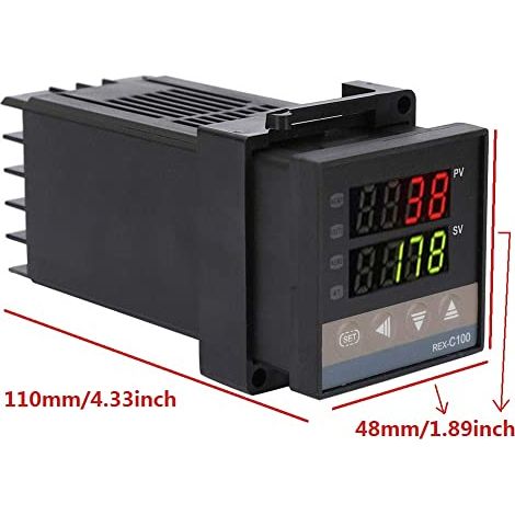 Regolatore di temperatura PID digitale con display LED e allarme, per uso industriale (1/4)