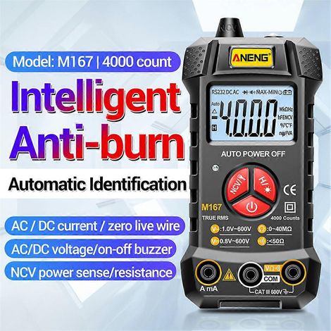 Multimètre numérique ANENG 4000, testeur de tension alternative et de courant continu, mesureur de résistance électrique, outil portatif (1/5)