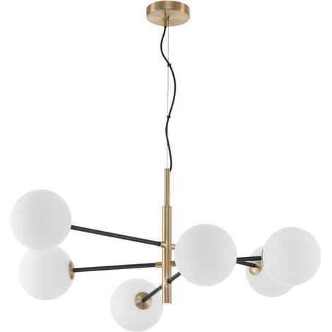 [NEUWERTIG] B-Ware Nova Luce Pendelleuchte Hängeleuchte VITRA Gold Glas dimmbar 6-flammig G9 LED (1/2)
