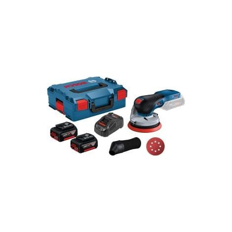 Bosch Akku-Exzenterschleifer GEX 18V-125 / 2x 5,0 Ah Akku + Ladegerät in L-Boxx