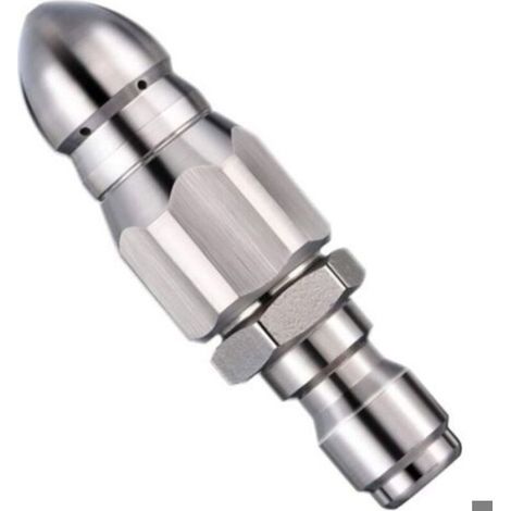 Buse Haute Pression - Acier Inoxydable - Jet Avant + 6 Buses Arrière - Pour Débouchage Canalisations - 1 Pièce (1/4)