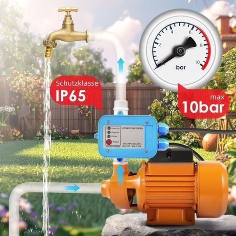 Automatischer Pumpendruckschalter 220 V, 10 bar, Trockenlaufschutz, Wasserpumpensteuerung, automatischer Wasserpumpendruckregler, automatische Steuereinheit (1/4)