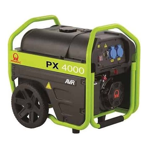Pramac – Groupe électrogène 2,7kW 230V – Moteur à essence – Démarrage électrique – Châssis robuste avec roues intégrées – Applications professionnelles