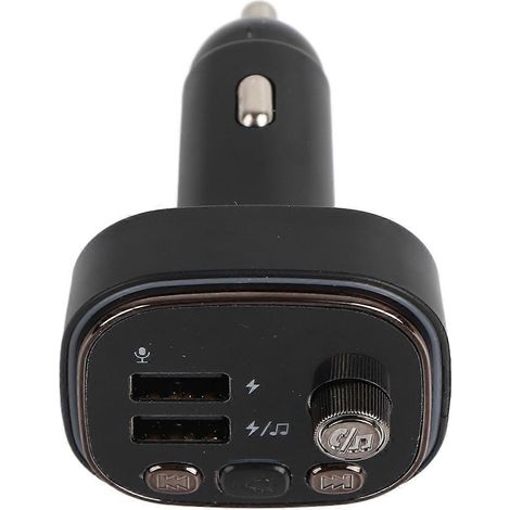 Autoradio Bluetooth avec 2 ports USB, chargeur, éclairage 7 couleurs et transmetteur FM pour appels mains libres, noir