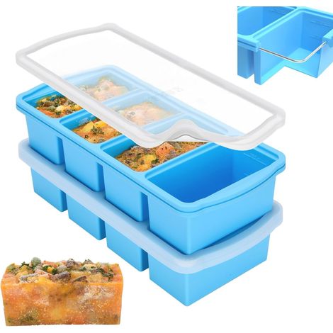 Lot de 2 planches à frire en silicone avec verrouillage - Moule à soupe - Planche à frire Stort Isbit (Bleu) (1/5)