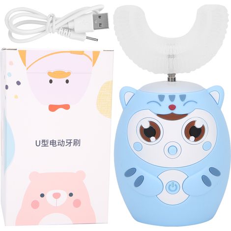 Brosse à dents ultrasonique automatique en U pour enfants - Modèle cartoon bleu (1/5)