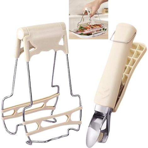 Pinze da cucina con manico in silicone resistente al calore – 1 set di 2 pinze da cucina color albicocca. Protegge dalle scottature, aiuta a raccogliere (1/5)